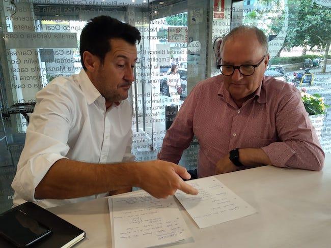 Alejandro Zubeldia con Gregorio García. Alejandro Zubeldia con Gregorio García.