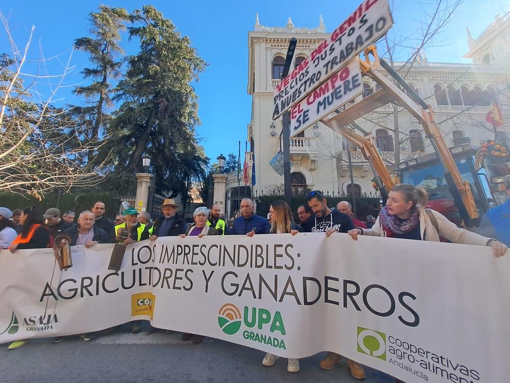 Manifestates, este martes, a las puertas de la Subdelegación del Gobierno de Granada.