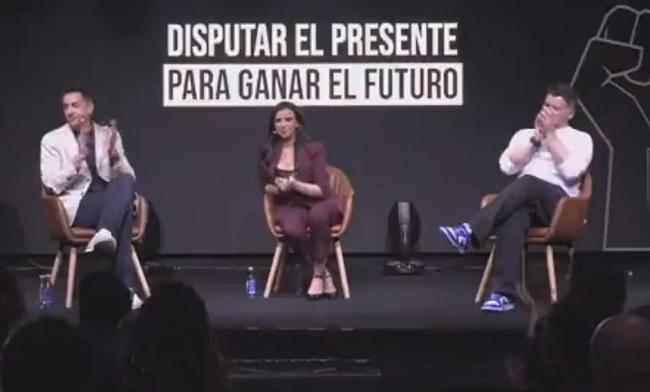 Emilio Delgado, Sarah Santaolalla y Gabriel Rufián. 