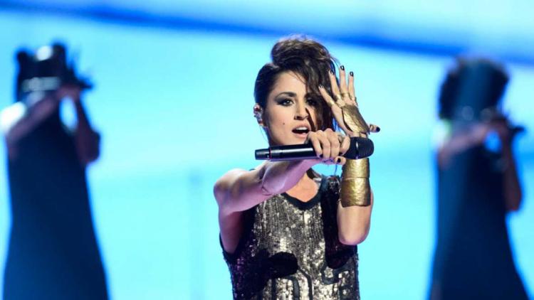 Barei, durante su actuación en Eurovisión con la canción 'Say yay!'