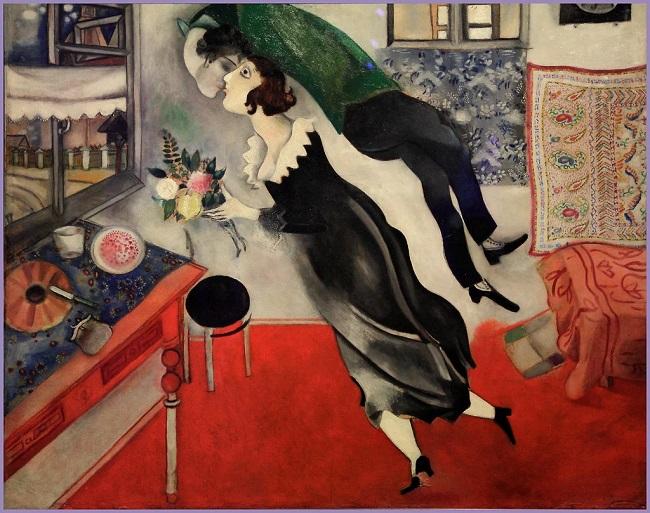 'L´anniversaire'  (1915) de Marc Chagall.
