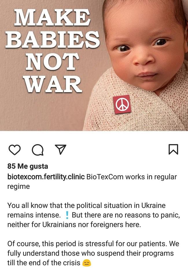Campaña publicitaria 'Haz bebés no la guerra'