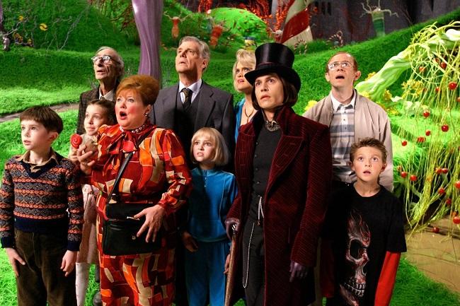 Fotograma de 'Charlie y la fábrica de chocolate' (2005), película de Tim Burton con Johnny Depp, adaptación de la novela de Roald Dahl.