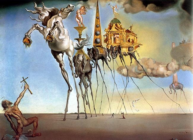 'La tentación de San Antonio y el sueño causado por una abeja antes de despertar' (1946), de Salvador Dalí.