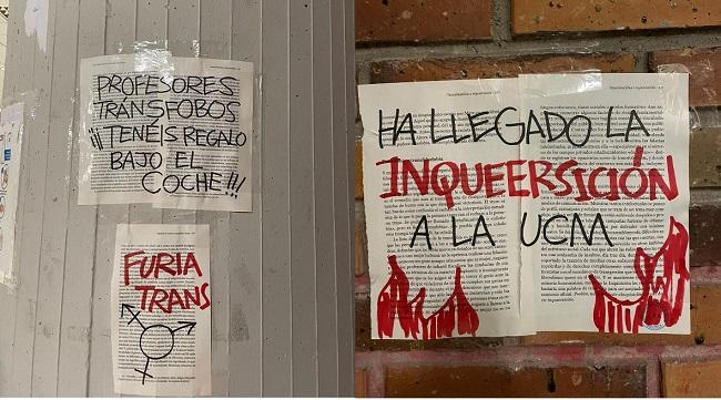 Alguna de las pintadas aparecidas en la Facultad de Filosofía de la Universidad Complutense.