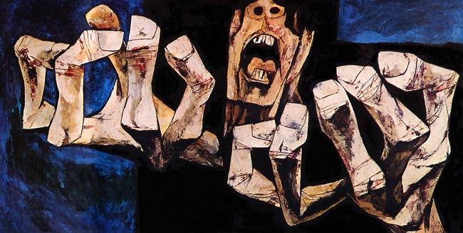  'Las manos de la protesta', de la serie 'La Edad de la Ira', de Oswaldo Guayasamin.