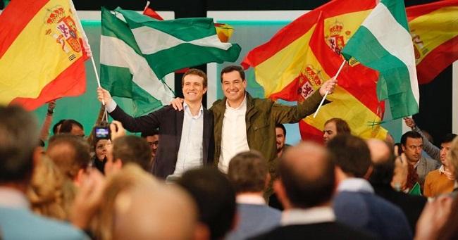 Moreno y Casado, en un mitin.