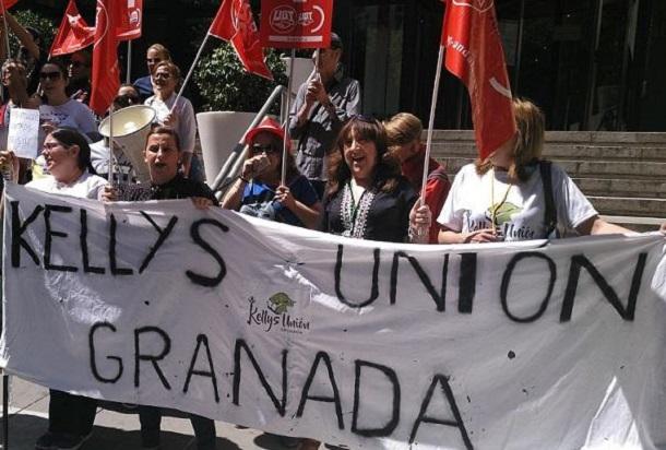 Una de las protestas de las kellys en Granada.