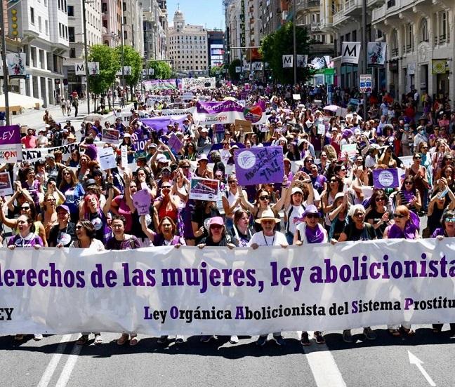 Manifestación por la abolición de la prostitución, el pasado domingo, 28 de mayo.