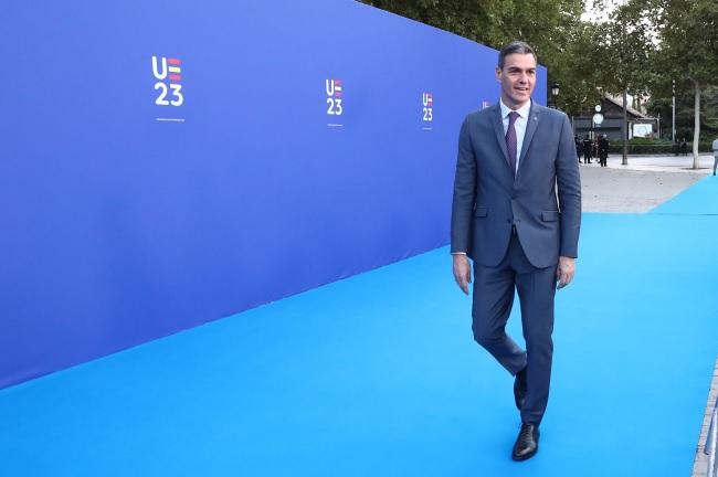 El presidente del Gobierno en funciones, Pedro Sánchez, a su llegada a la Reunión Informal del Consejo Europeo, en Granada.