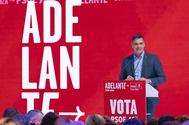 Pedro Sánchez en la presentación del programa electoral.