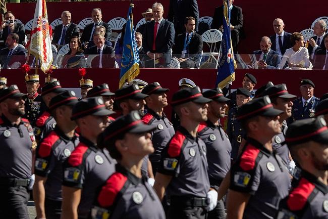 La Policía Autonómica de Canarias, durante el desfile. 