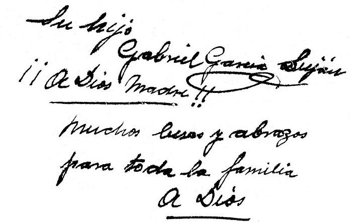 Final de la emotiva carta escrita por 'El Quico' a su madre, poco antes de ser fusilado.