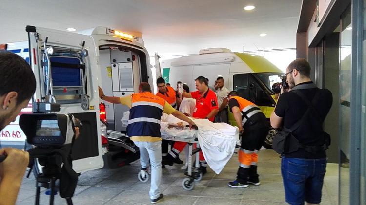 Traslado del primer pacientes al Hospital del PTS en julio pasado.