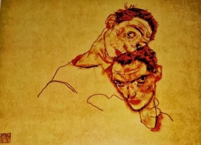 'Autorretrato doble', 1915, de Egon Schiele. 