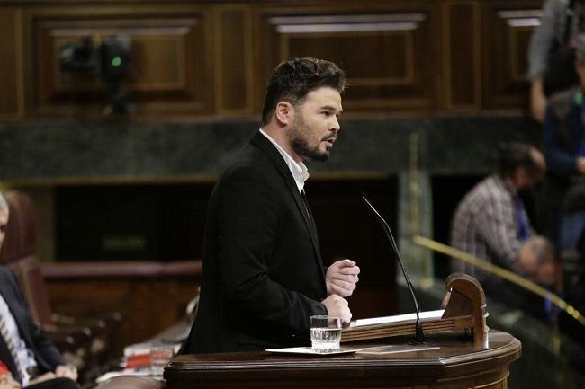 Gabriel Rufián, en una imagen de archivo, en la tribuna del Congreso.