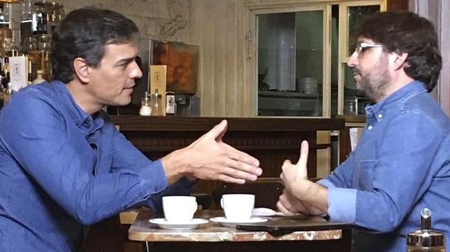 Pedro Sánchez con Jordi Évole.