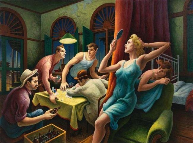 Poker Night (from A Streetcar Named Desire) (1948), de Thomas Hart Benton.