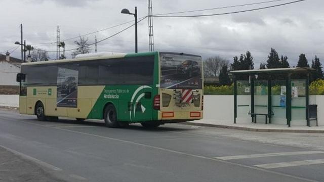 Autobús metropolitano en Cúllar Vega. 