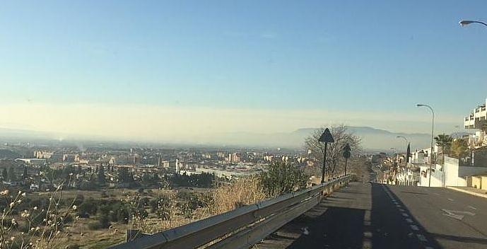 'Boina' de contaminación sobre Granada, el pasado 10 de diciembre.