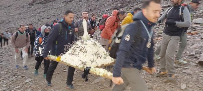 Momento de la Romería de la Virgen de las Nieves.