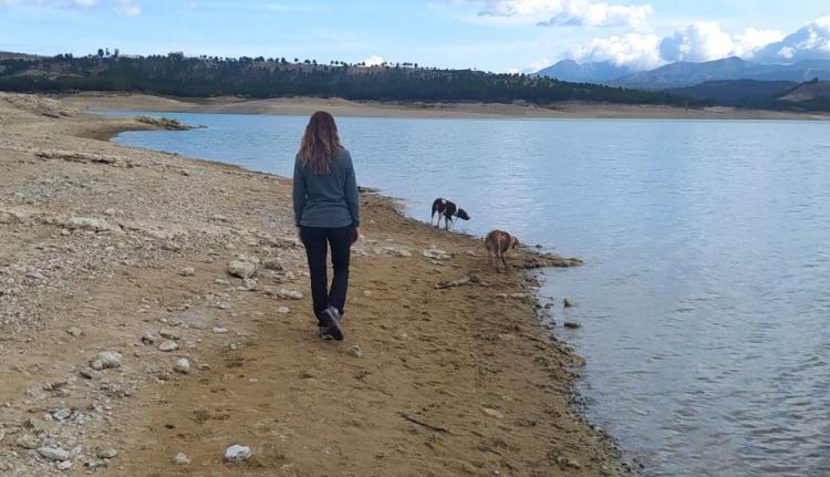 Imagen de hace unos días del embalse de los Bermejales, que se encuentra a solo el 22% de su capacidad. 