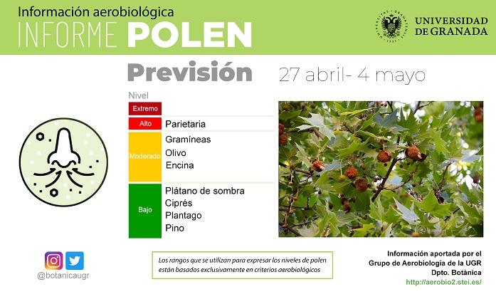 Niveles de polen en Granada.