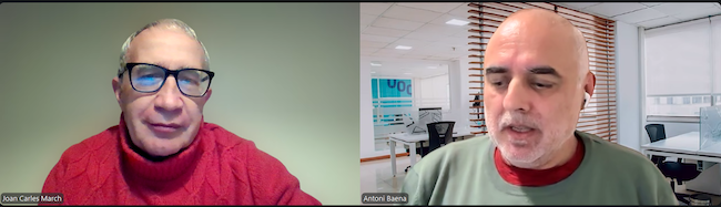 Antoni Baena García conversa con Joan Carles March.