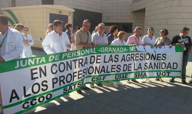 Protesta por la agresión en el Hospital del PTS. 