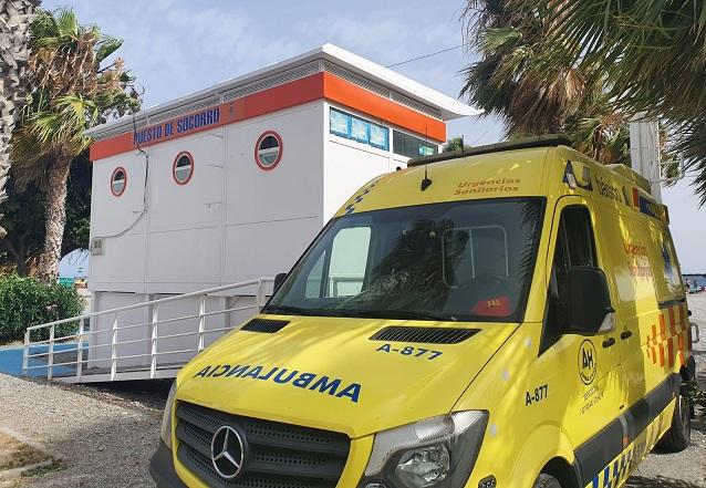 Ambulancia del operativo de seguridad de playas. 