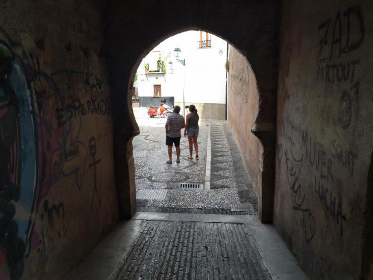 Arco de las pesas, antes de la instalación de las cámaras. 