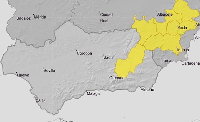 Aviso amarillo para este martes en las comarcas de Guadix y Baza.
