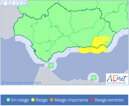 Aviso amarillo en la Costa de Granada.