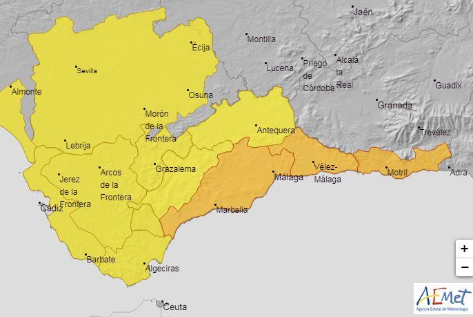 Avisos meteorológicos para este sábado en Andalucía. 