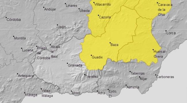 Avisos meteorológicos en Granada, Almería y Jaén. 