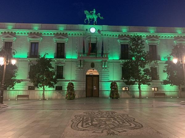El luto oficial se une a la iluminación en verde cada noche de la fachada del Ayuntamiento como homenaje a los sanitarios El luto oficial se une a la iluminación en verde cada noche de la fachada del Ayuntamiento como homenaje a los sanitarios.