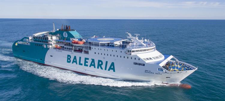Ferri de la naviera Balearia, que realizará la primera salida de Tánger el 22 de mayo