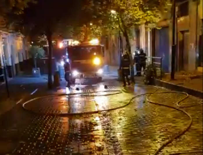 Intervención de los bomberos en San Juan de Letrán.