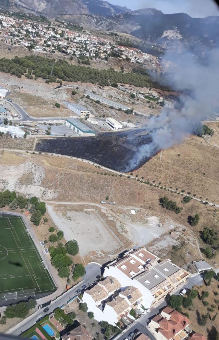 Imagen aérea del incendio. Imagen aérea del incendio.