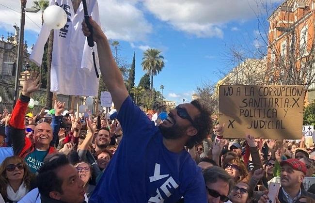 Jesús Candel, en la manifestación este domingo en Sevilla.