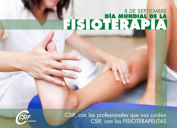 Cartel del sindicato sobre el Día Internacional de la Fisioterapia.