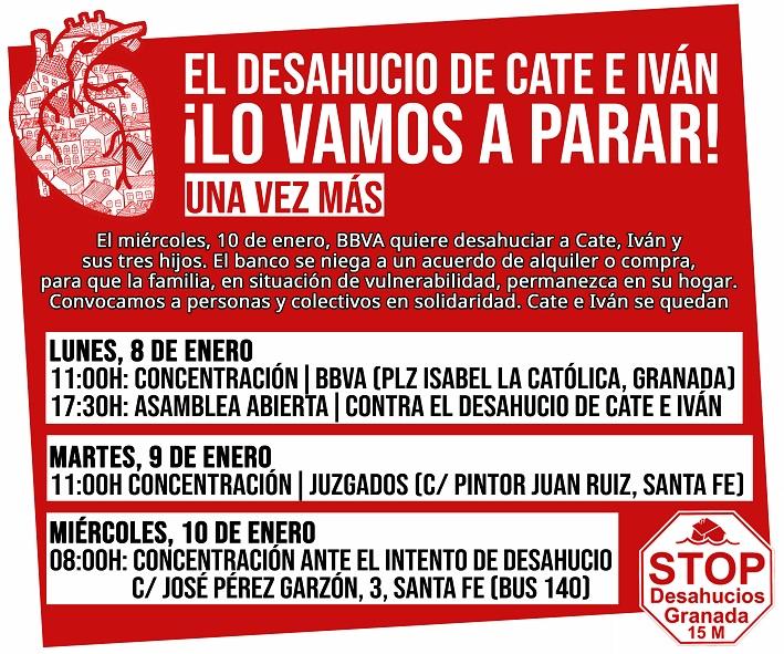 Cartel de la movilización de Stop Desahucios.