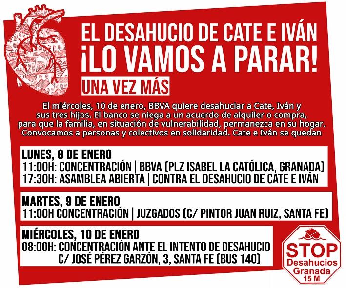 Cartel de la movilización de Stop Desahucios. 