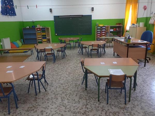 Aula de un centro educativo de Zafarraya.