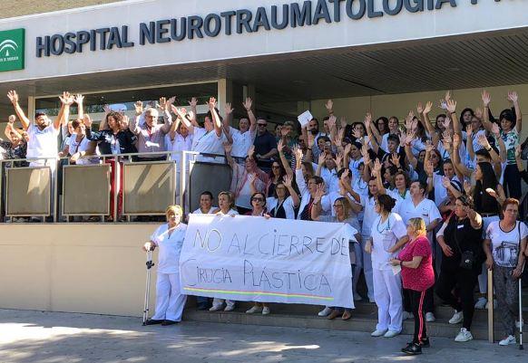 Protesta de hace unos días en Traumatología.