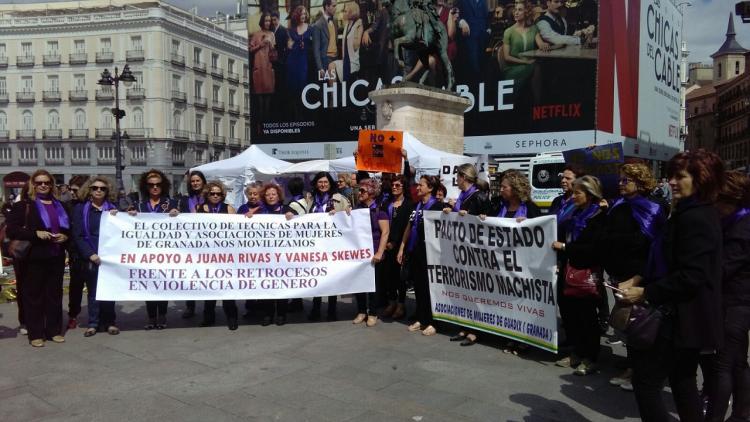 Concentración en la puerta del Sol, en Madrid, en apoyo a Juana Rivas.