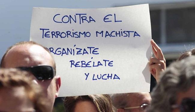 Detalle de una concentración contra la violencia machista.