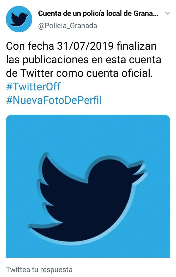 Mensaje de la cuenta informando de que deja de ser oficial.