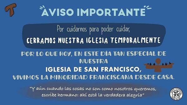 Mensaje difundido en la página web de la comunidad franciscana.