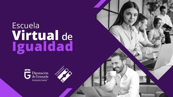 Cartel de la Escuela Virtual de Igualdad. 